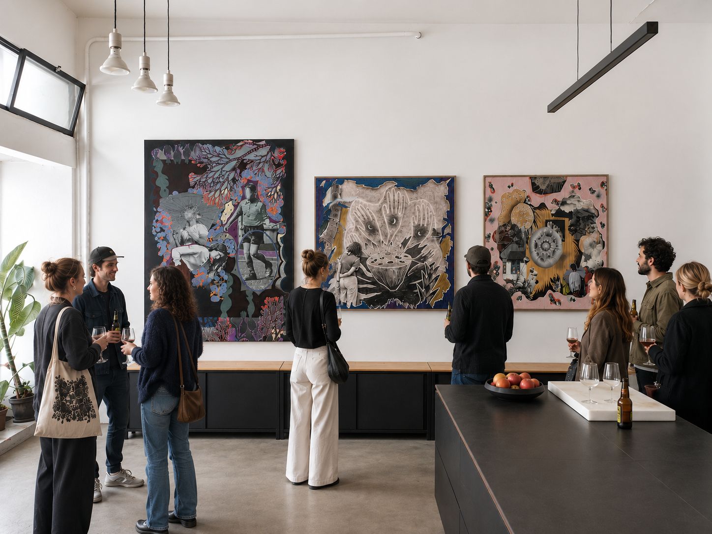 Exhibition concept and installation view: Left wall